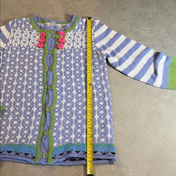 MISS LOOK Vintage Patterned Cardigan with Floral Accents. Small - Picture 6 of 8